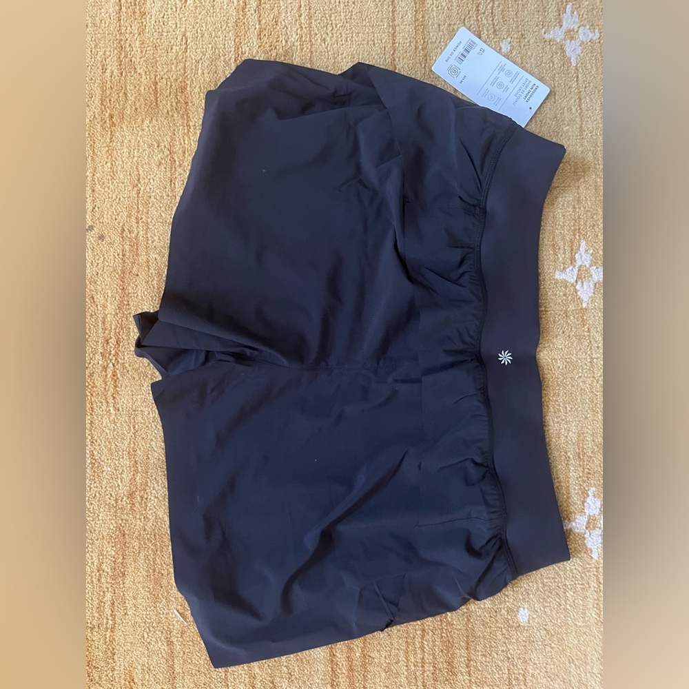 Athleta XL black crossover 2in1 shorts, NWT